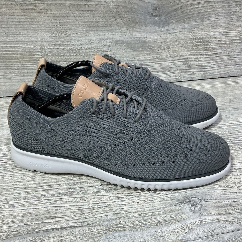 Cole Haan 2.Zerogrand Stitchlite Wingtip Oxford Men's Size 10 M Gray Knit C27947